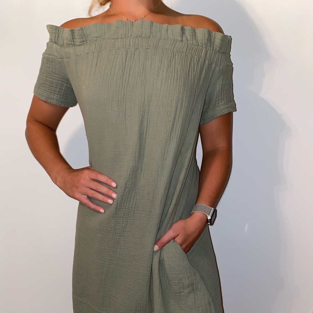Green mini dress